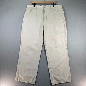 Vintage Anchor Blue Easy Fit Chino Pants Mens 36x30‎ Beige Straight Leg Y2K